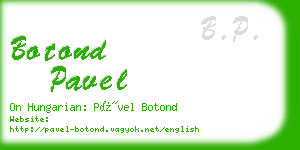 botond pavel business card